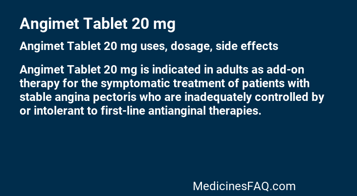 Angimet Tablet 20 mg