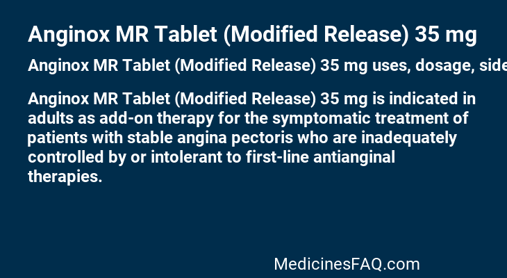 Anginox MR Tablet (Modified Release) 35 mg