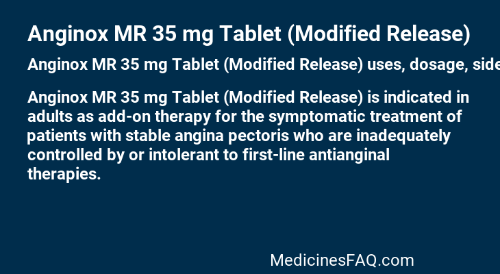 Anginox MR 35 mg Tablet (Modified Release)