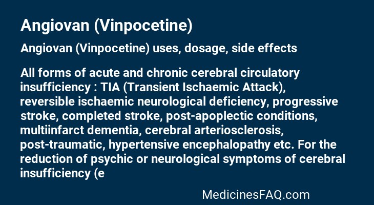 Angiovan (Vinpocetine)