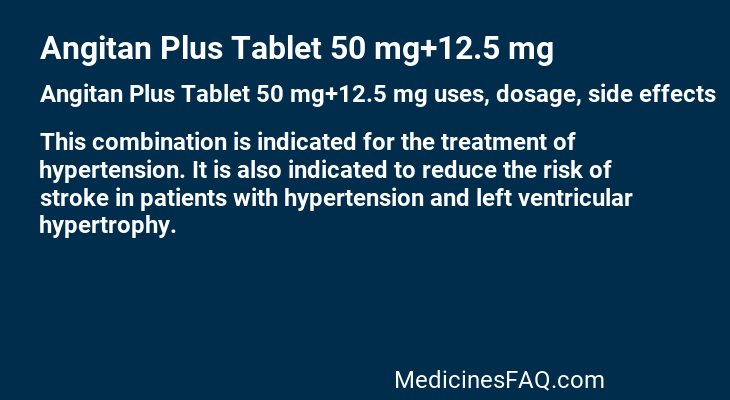 Angitan Plus Tablet 50 mg+12.5 mg