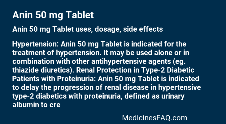 Anin 50 mg Tablet