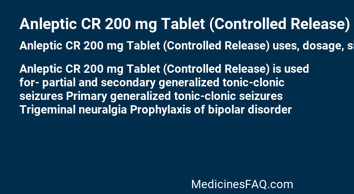 Anleptic CR 200 mg Tablet (Controlled Release)