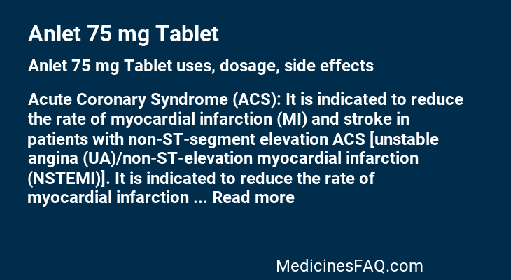 Anlet 75 mg Tablet