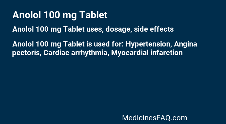 Anolol 100 mg Tablet