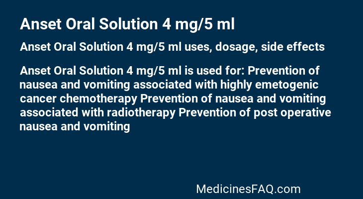 Anset Oral Solution 4 mg/5 ml