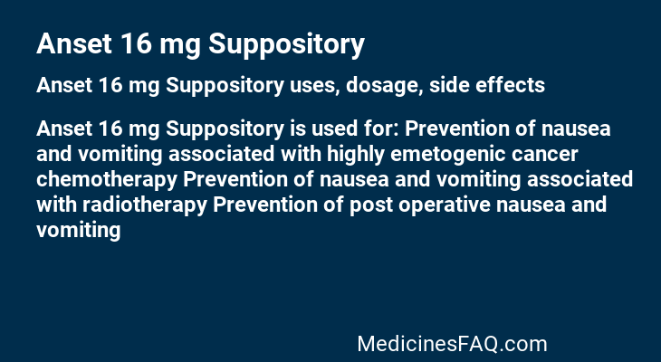 Anset 16 mg Suppository