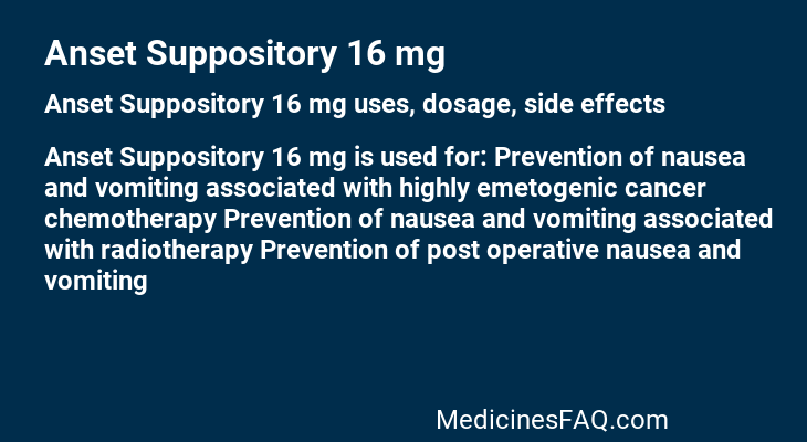 Anset Suppository 16 mg