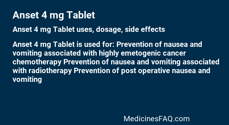 Anset 4 mg Tablet