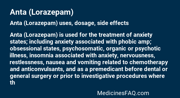 Anta (Lorazepam)