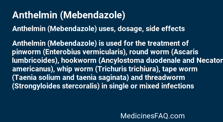 Anthelmin (Mebendazole)