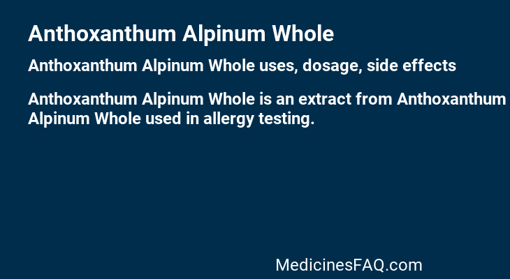 Anthoxanthum Alpinum Whole