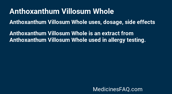 Anthoxanthum Villosum Whole