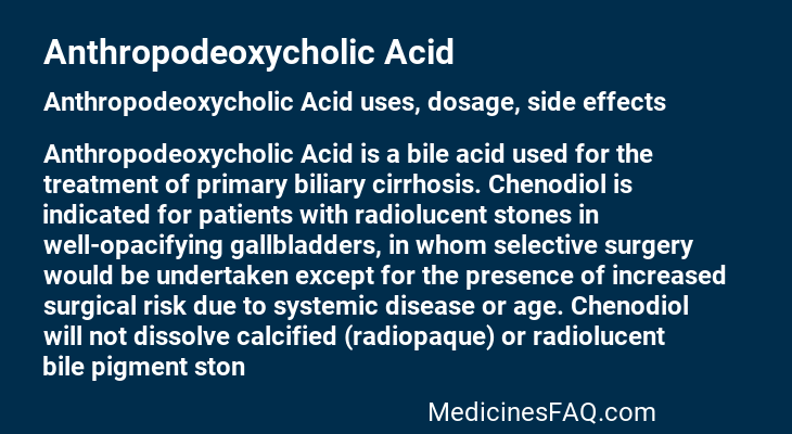Anthropodeoxycholic Acid
