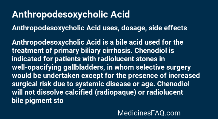 Anthropodesoxycholic Acid