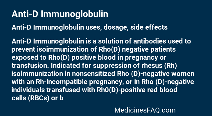 Anti-D Immunoglobulin