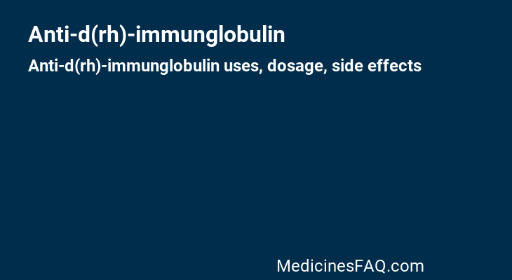 Anti-d(rh)-immunglobulin