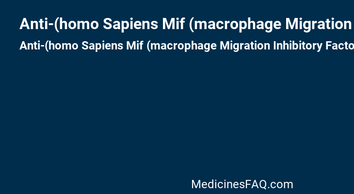 Anti-(homo Sapiens Mif (macrophage Migration Inhibitory Factor
