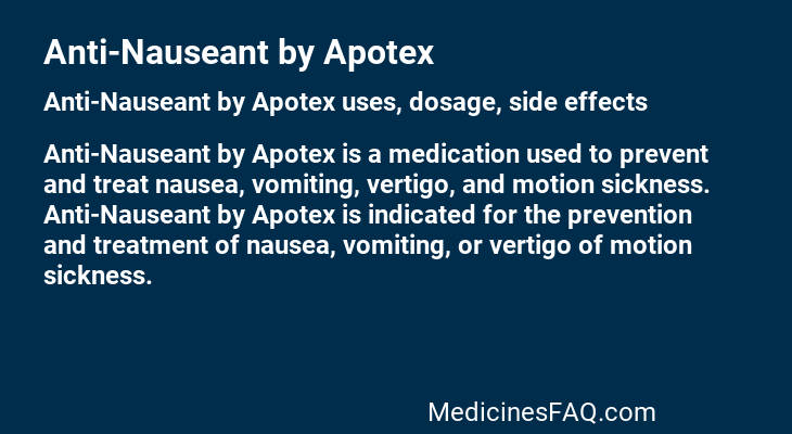 Anti-Nauseant by Apotex