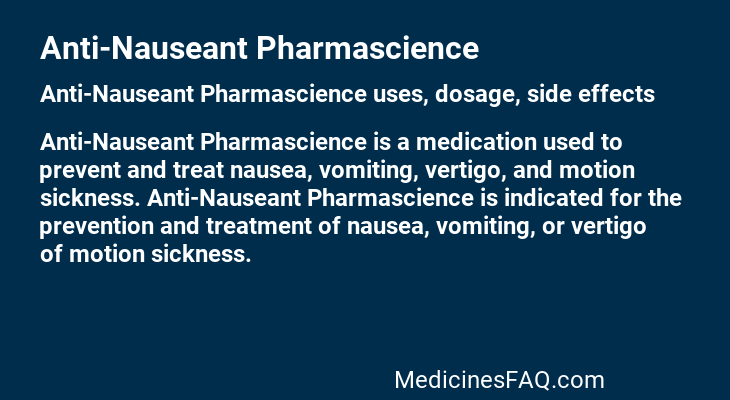 Anti-Nauseant Pharmascience