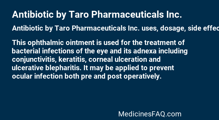 Antibiotic by Taro Pharmaceuticals Inc.
