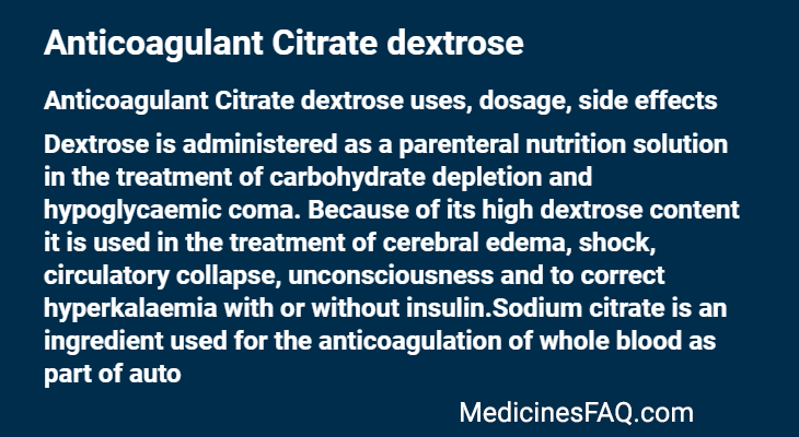 Anticoagulant Citrate dextrose