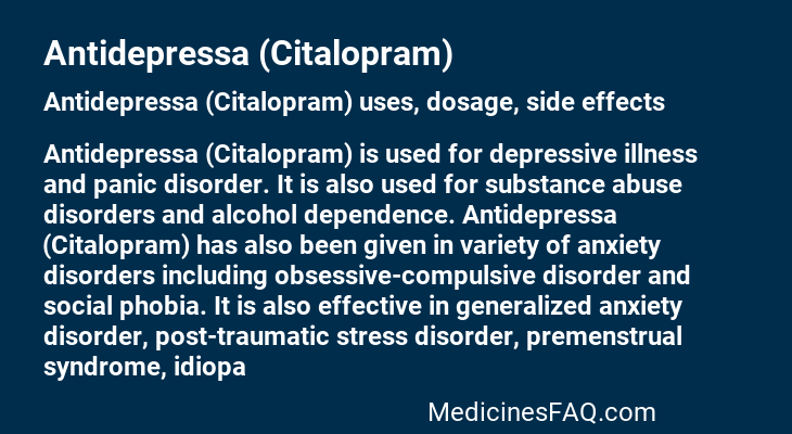 Antidepressa (Citalopram)