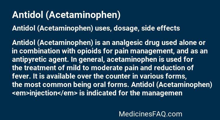 Antidol (Acetaminophen)