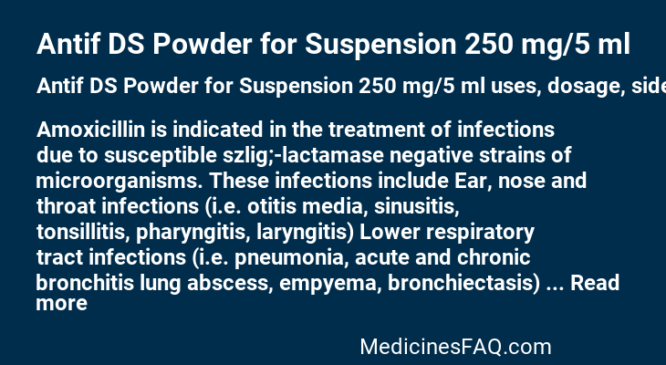 Antif DS Powder for Suspension 250 mg/5 ml