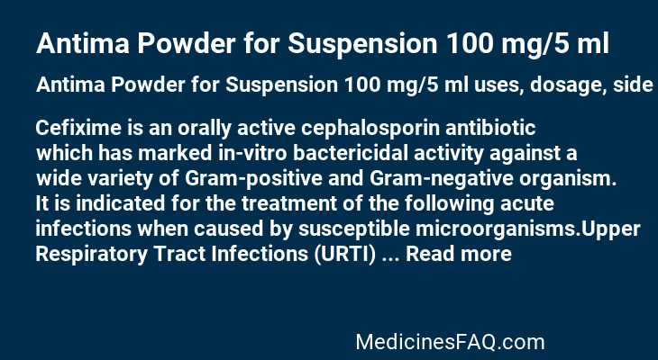 Antima Powder for Suspension 100 mg/5 ml