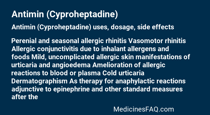 Antimin (Cyproheptadine)