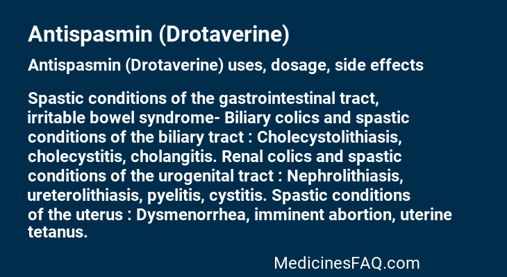 Antispasmin (Drotaverine)