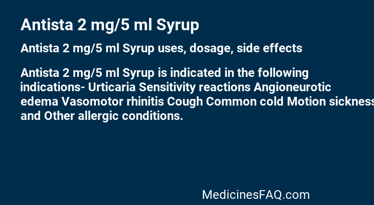 Antista 2 mg/5 ml Syrup