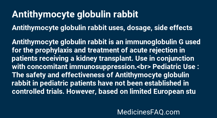 Antithymocyte globulin rabbit