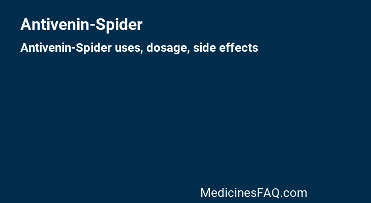 Antivenin-Spider