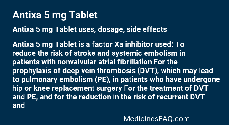 Antixa 5 mg Tablet