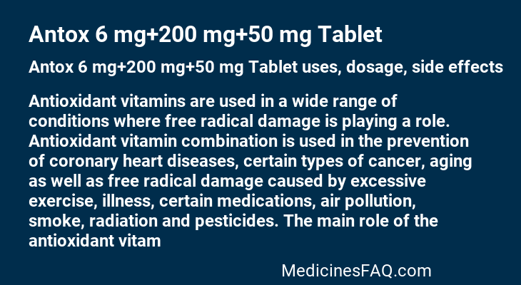 Antox 6 mg+200 mg+50 mg Tablet