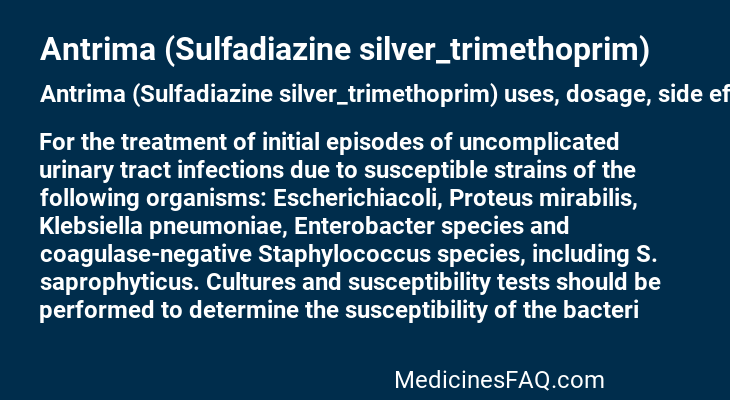 Antrima (Sulfadiazine silver_trimethoprim)