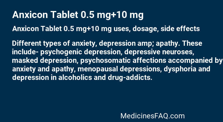 Anxicon Tablet 0.5 mg+10 mg