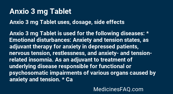 Anxio 3 mg Tablet