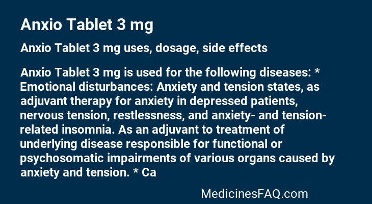 Anxio Tablet 3 mg