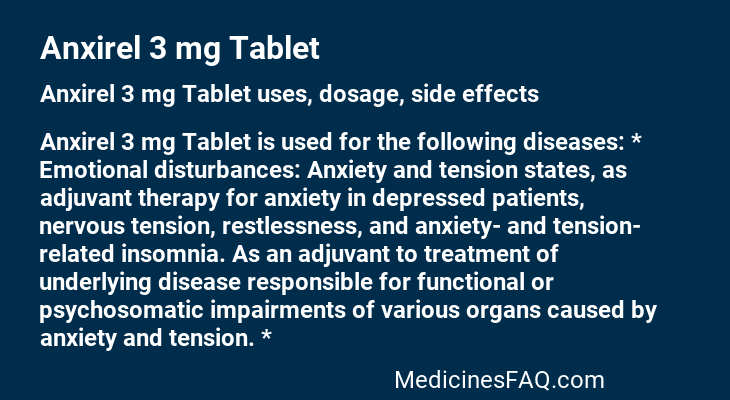 Anxirel 3 mg Tablet