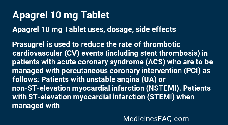 Apagrel 10 mg Tablet