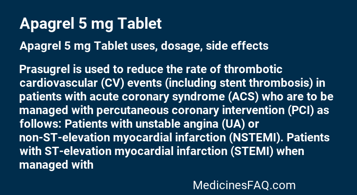 Apagrel 5 mg Tablet