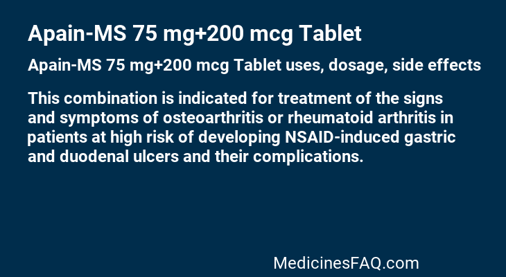 Apain-MS 75 mg+200 mcg Tablet