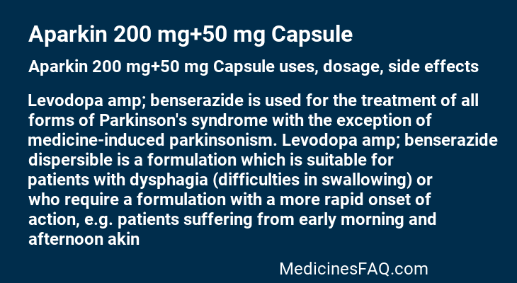 Aparkin 200 mg+50 mg Capsule