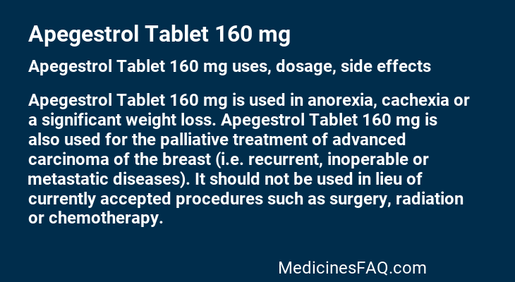 Apegestrol Tablet 160 mg