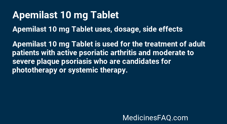 Apemilast 10 mg Tablet