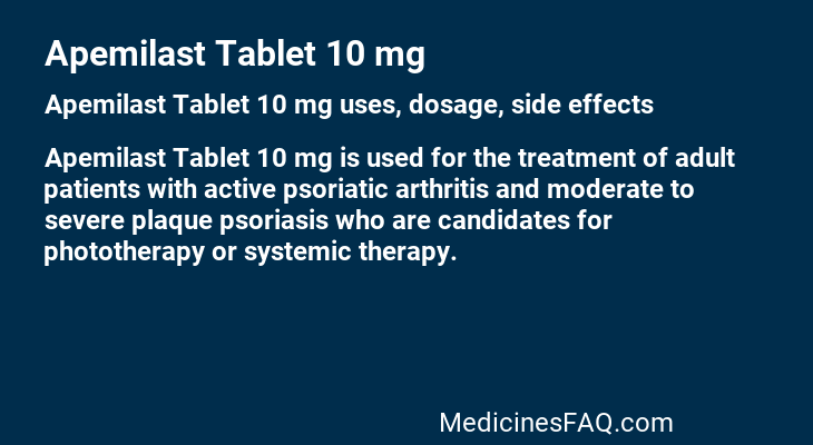 Apemilast Tablet 10 mg