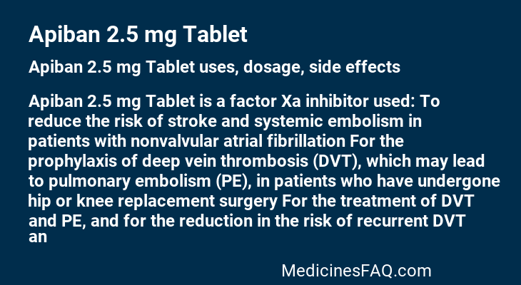 Apiban 2.5 mg Tablet